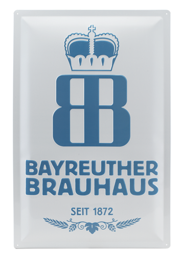 Bayreuther Brauhaus Schild (weiß) Vorderseite